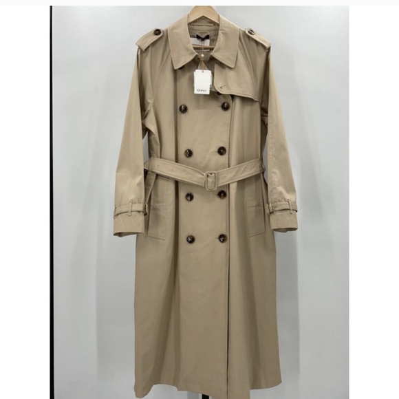 Quince Comfort Stretch Long Trench Coat Light Khaki Size XL - Picture 6 of 8
